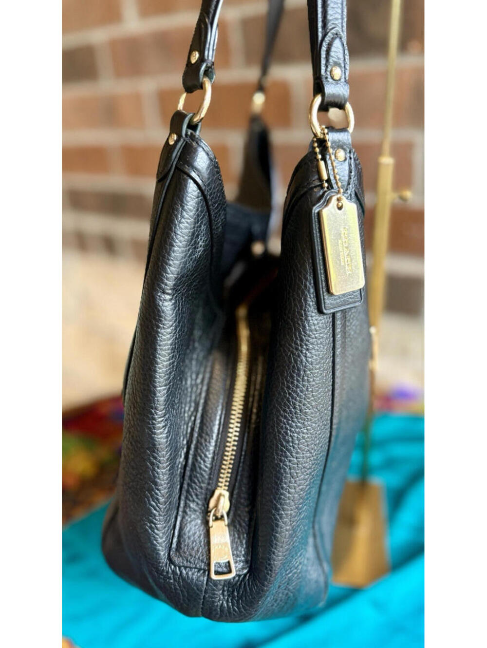 ✨👜 Coach Kristy Shoulder Bag Black Refined Pebble Leather C6231 Excellent Cond. - Picture 6 of 15